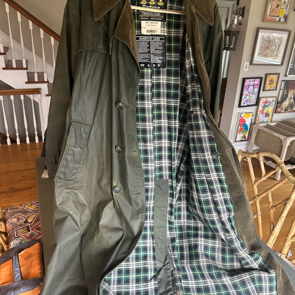 Men’s Barbour waxed leather Trench Coat
